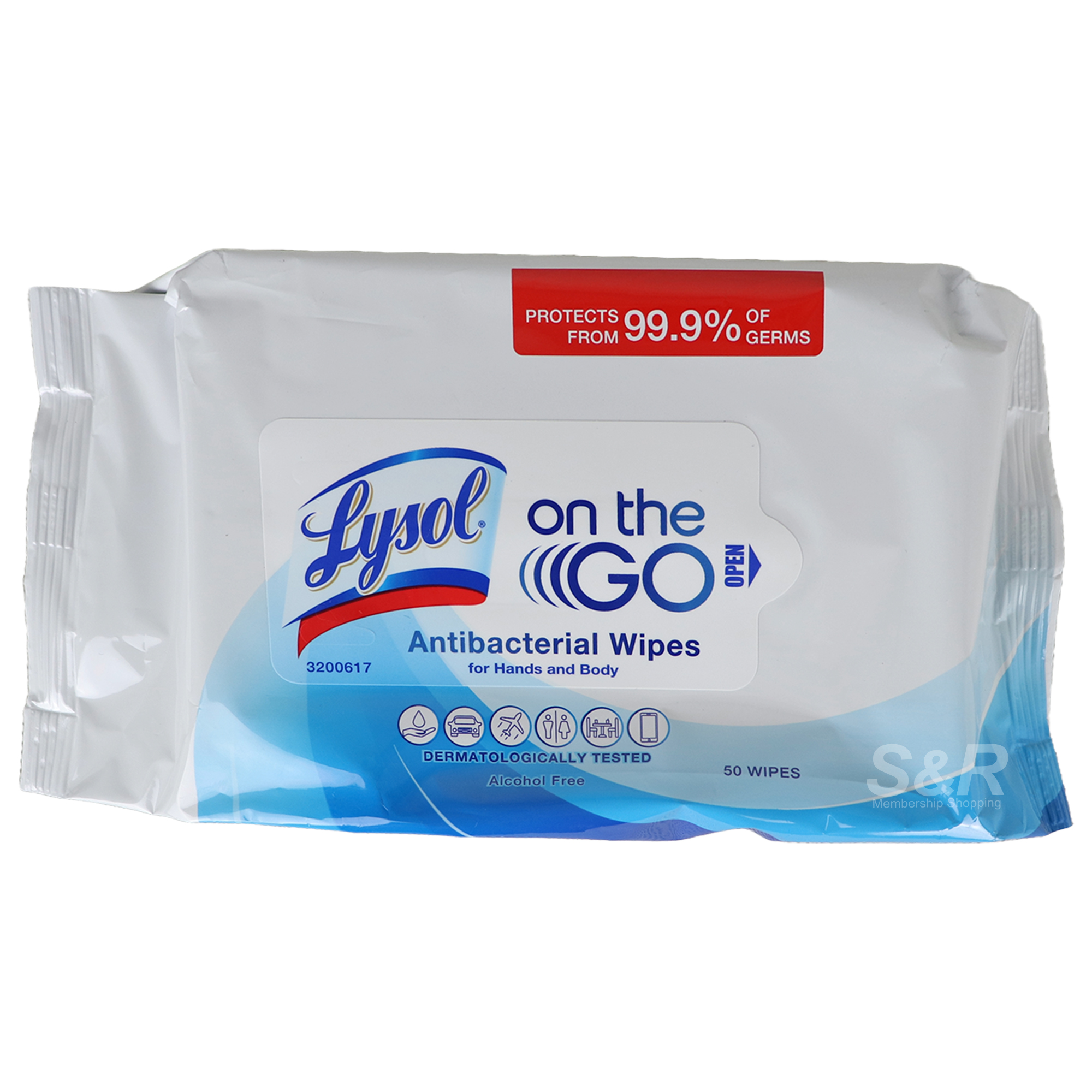 Lysol On The Go Antibacterial Wipes (Hands and Body) 50pcs